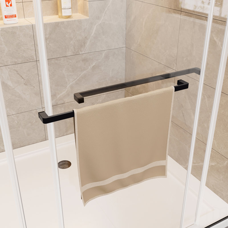 56"-60" W X 78" H Frameless Double Sliding Shower Door, Soft-Close r Screen, 3/8" (10Mm) Clear Tempe Glass With Explosion-Proof Film, Dual Stainless Steel Door Handles