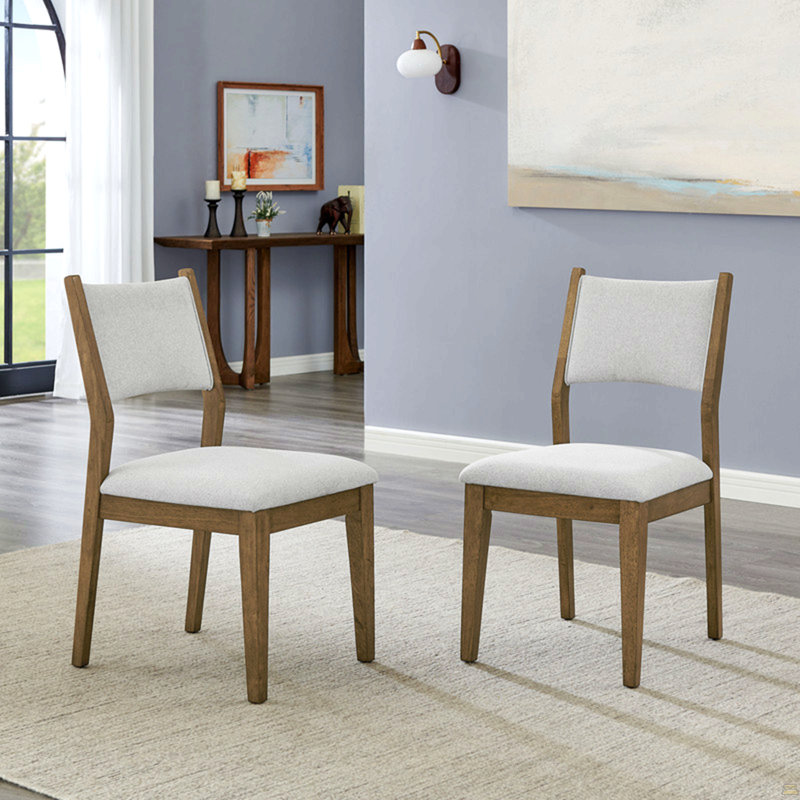 Ensemble de 2 chaises d'appoint en chêne noyer