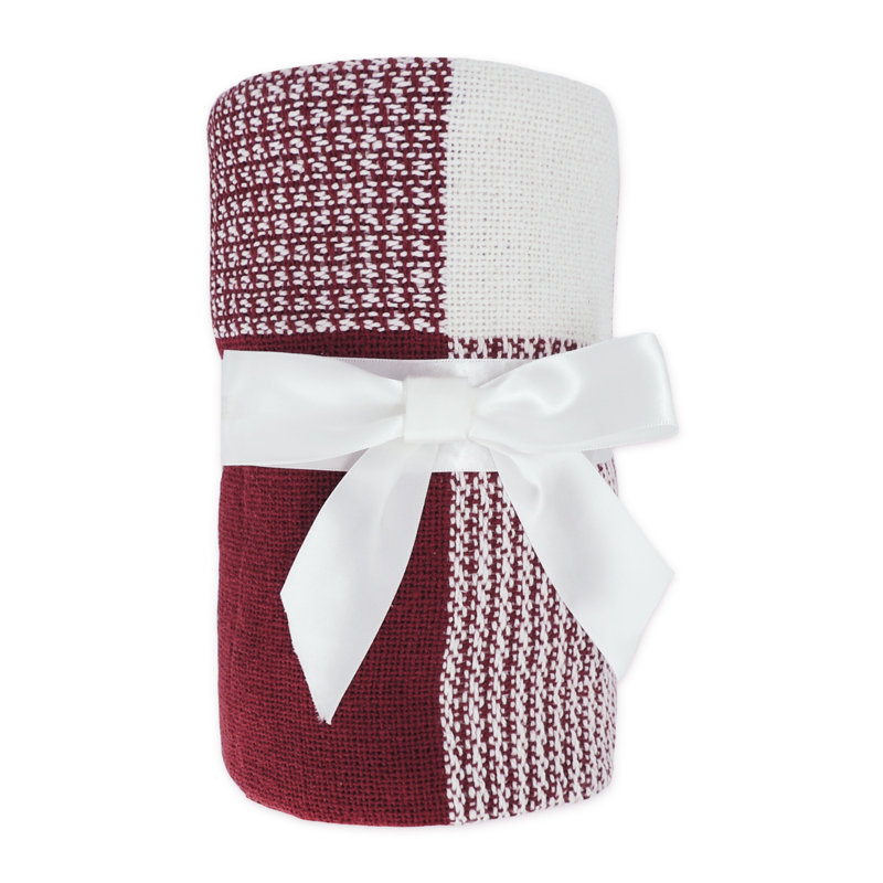  Plaid Cotton Blanket, Red