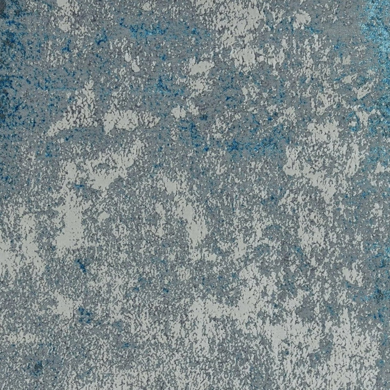 Tapis en polypropylène ou en polyester 79 po x 114 po argent ou bleu