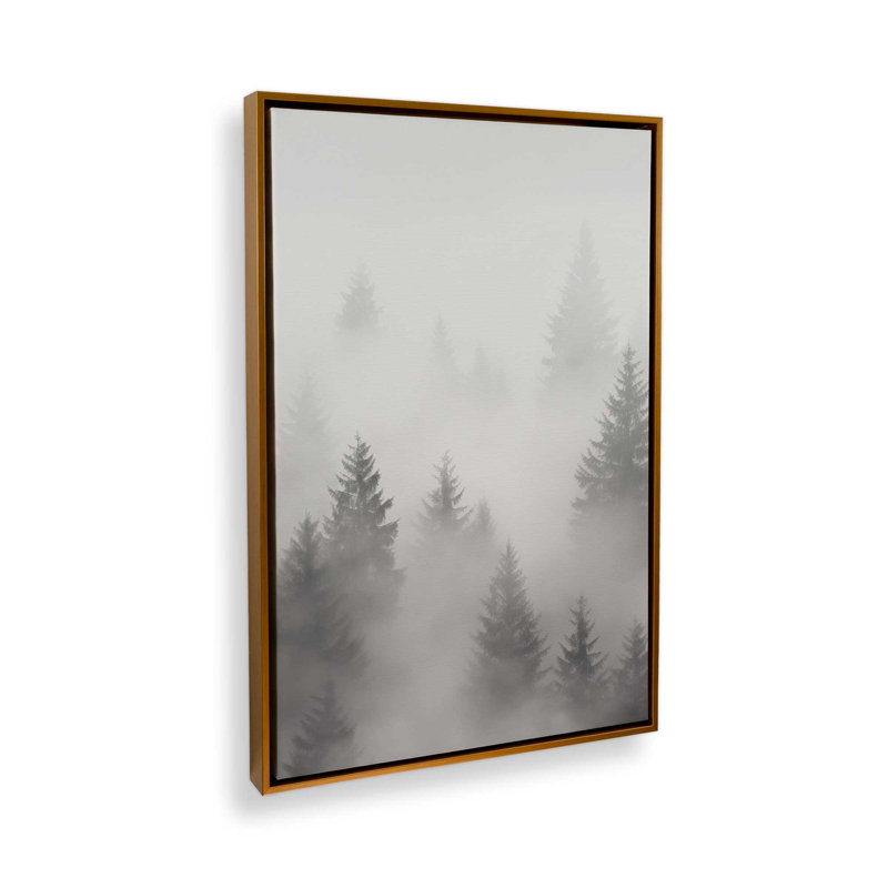 Toile roulée Foggy Echoes I, Cadre doré poli, H 36,75 po x l 24,75 po x P 1,75 po