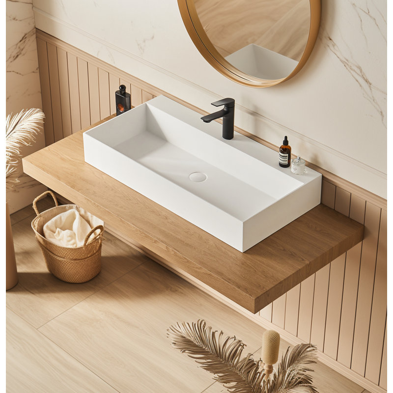 Vireo Wall Mount Stone Resin Bathroom Sink