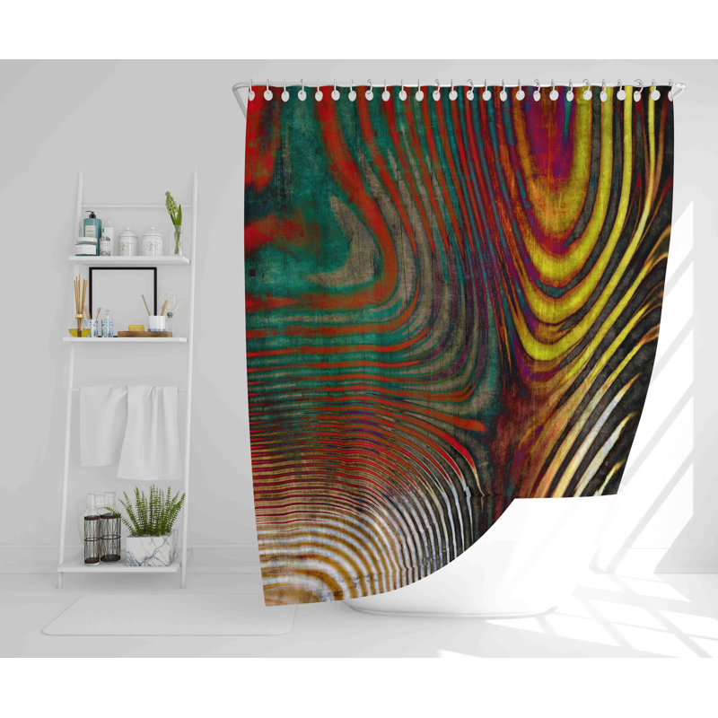 Flatt 2 Piece Polyester Shower Curtain Set, 168cm H x 168cm W