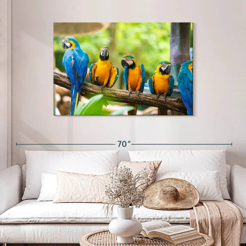 Brampt Macaw Party, 30" H x 45" W