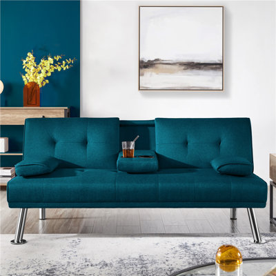 Colour 3-Seater Convertible Futon Sofa Bed