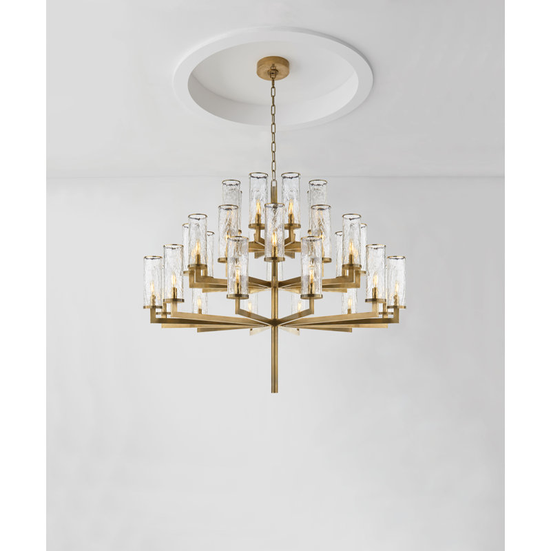Kelly Wearstler Liaison Triple Tier Chandelier, Antique-Burnished Brass
