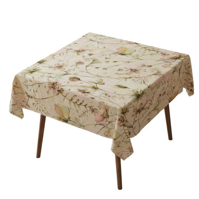 Premium Tablecloth (55 x 55 Inches), 50% Cotton & 50% Polyester, Washable & Ironable | Machine Wash Safe at 86°F, Tumble Dryer Safe | Elegant Design for Dining Room & Special Occasions, Easy Care & Durable