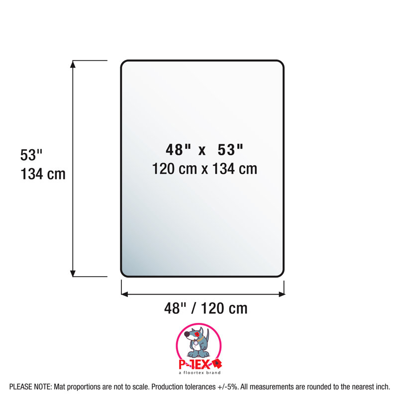 Clear Polycarbonate Dog Crate Floor Protector Mat 48" x 53"