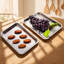 Plateau de service rectangulaire Liantong en acier inoxydable 304 de qualité alimentaire, 26,9 cm (L) x 20 cm (P) x 2 cm (H).