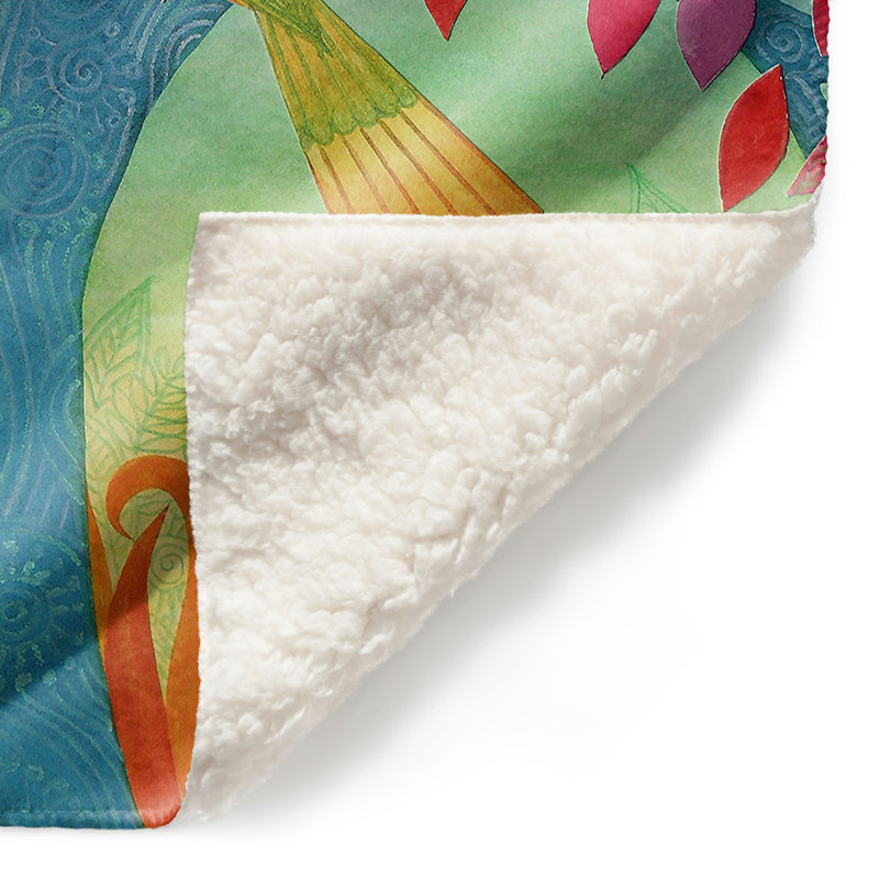 Couverture de sherpa à arbre à feuille rouge, l 51 po x L 60 po