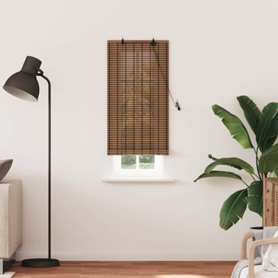 Vidaxl Window Blind With Curtains Manual Brown Bamboo