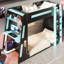 Lit simple superposé en bois avec bureau, deux tablettes de rangement, charge USB et lumière DEL, noir et bleu-668938388-668938376