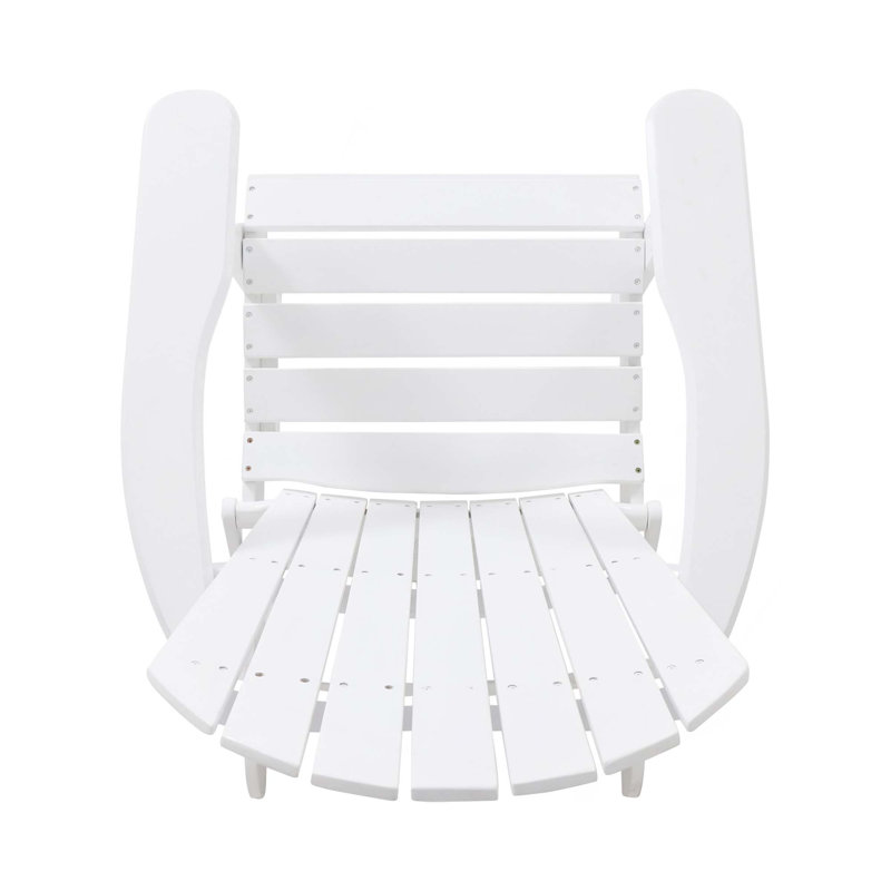 MALIBU FOLDING RECLINING ADIRONDACK CHAIR WEATHER RESISTANT DESIGN, White