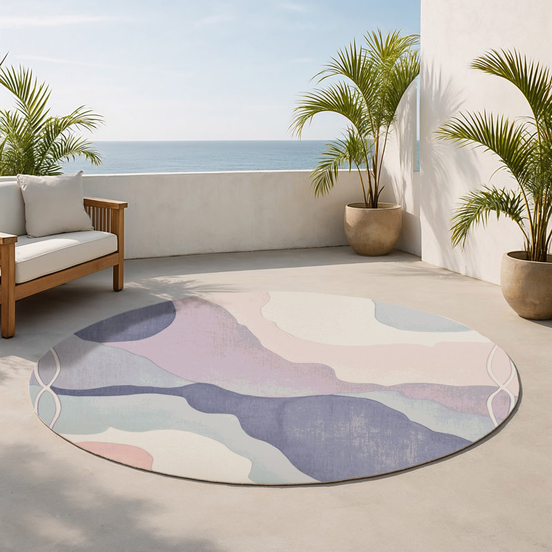 Tapis intérieur et extérieur Dream Crest, Rond 5 pi
