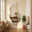 Miroir mural moderne asymétrique pleine longueur avec cadre en métal, 62 po x 29 po-1530822051-1535583158