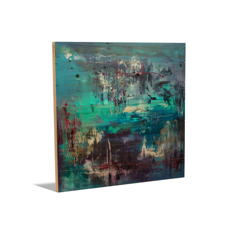 Reproduction d'art mural en bois - Lagon saphir par Paresh Nrshinga