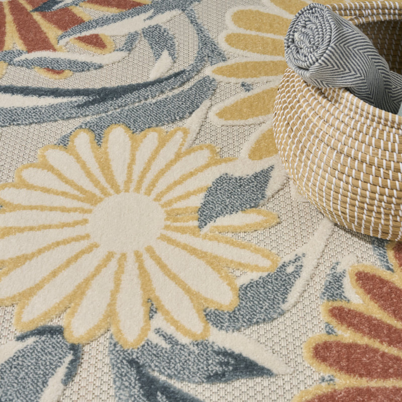 Tapis d'extérieur rose Shila, Rectangle 7 pi 10 po x 10 pi 6 po