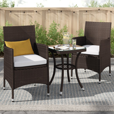 Basilica 2 - Person Patio Dining Set with Square Table , Cushions Included