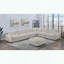Fauteuil sans accoudoirs - Velours côtelé beige large - Pieds bas