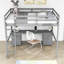 Lit mezzanine double avec bureau, tiroirs et tablettes Maxeys-1364489271