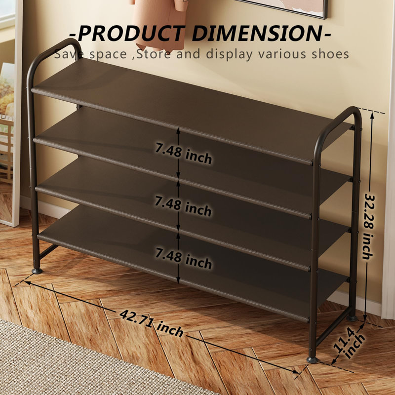 24 Pair Shoe Rack, Brown