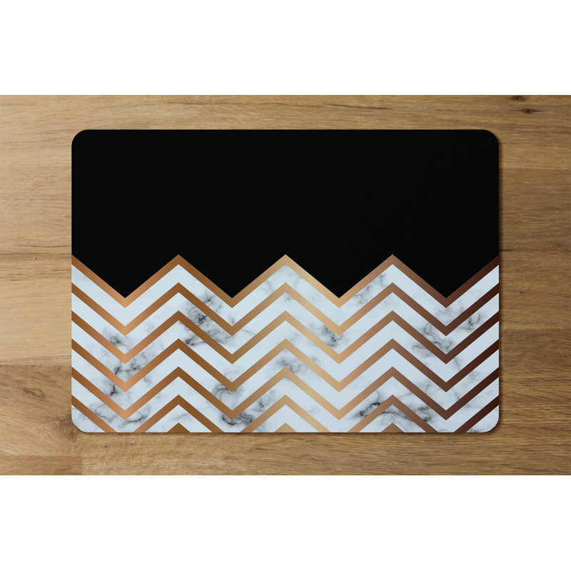 Rozella Polyester, Wood Chevron Rectangle Placemat