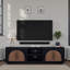 Console de meuble télé 92 pouces, pour téléviseur jusqu'à 100 pouces, sans assemblage requis, finition clou de girofle et noyer naturel-727626460