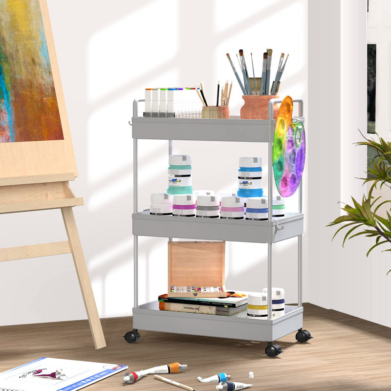 Lidia 66.5 cm H x 40.1 cm W Utility Cart, Grey
