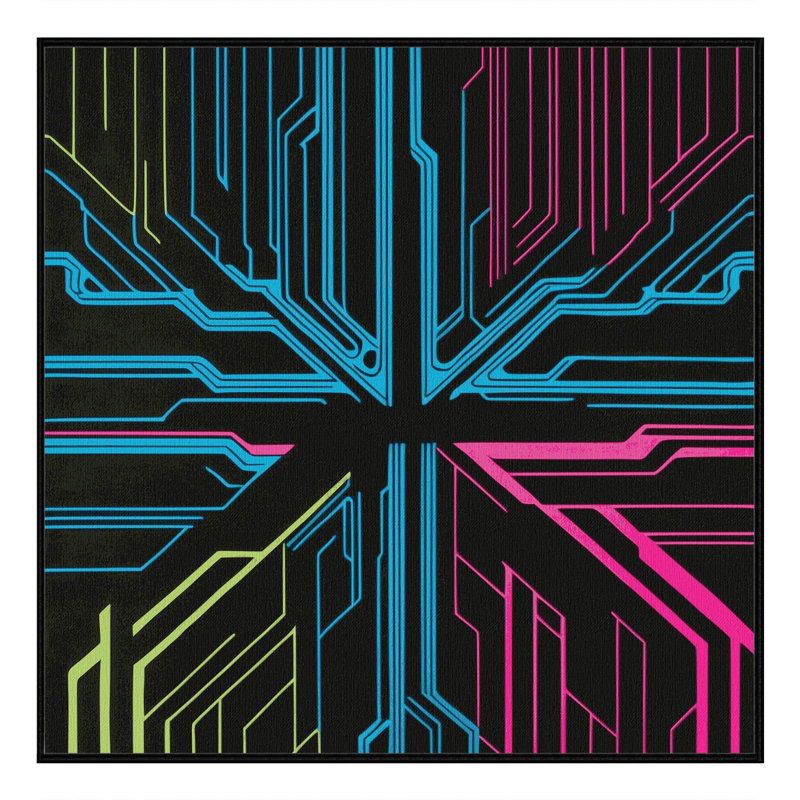 Pixelated Prism Rug, Square 7'