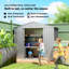 Outsunny 7 x 4ft Metal Garden Shed Waterproof Foundation Kit Light Grey