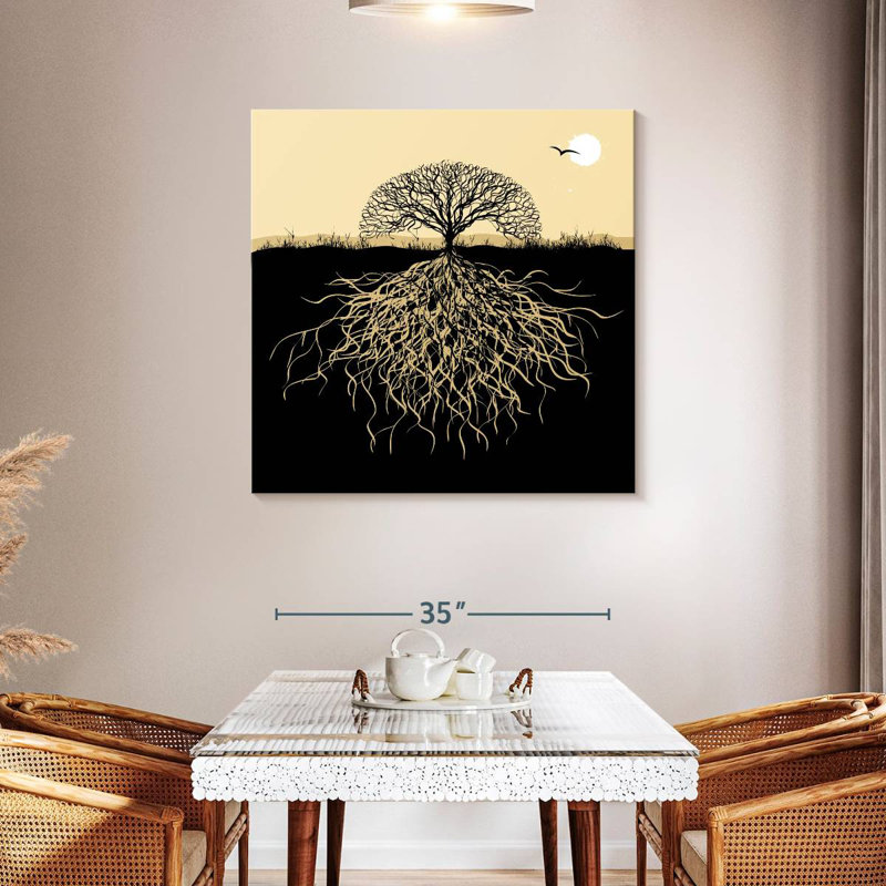 Harnek Tree Silhouette With Roots, 20" H x 20" W