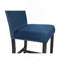 Ensemble de salle à manger à hauteur de comptoir 5 pièces Carré Table en faux marbre blanc Velours bleu rembourré Têtes de clou capitonnées Mobilier de salle à manger en bois noir-739824355-739824358