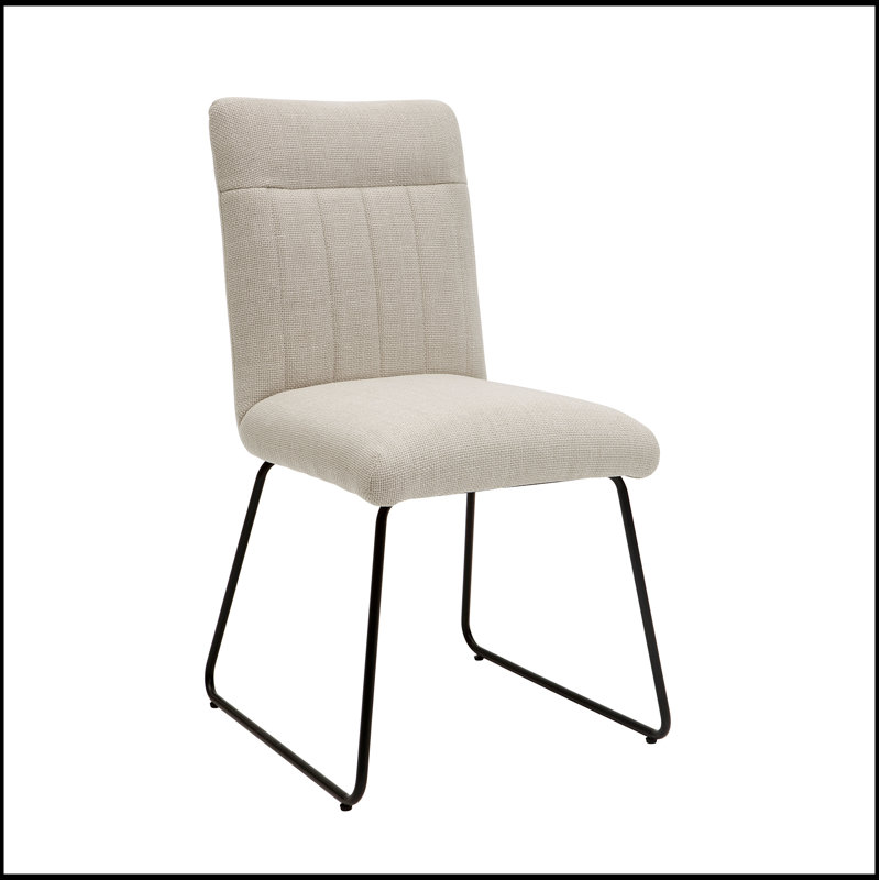 Ensemble de 2 chaises d'appoint rembourrées en tissu beige Modern Design