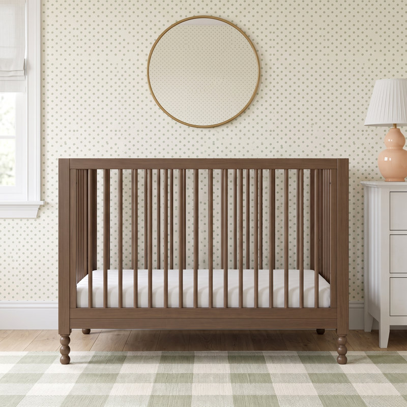 Rio 5-in-1 Convertible Crib with Toddler Guardrail, Hazelnut