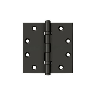 Deltana DSB45B10B 4-1/2" x 4-1/2" Square Hinges, Ball Bearings in Oil-rubbed Bronze Pair