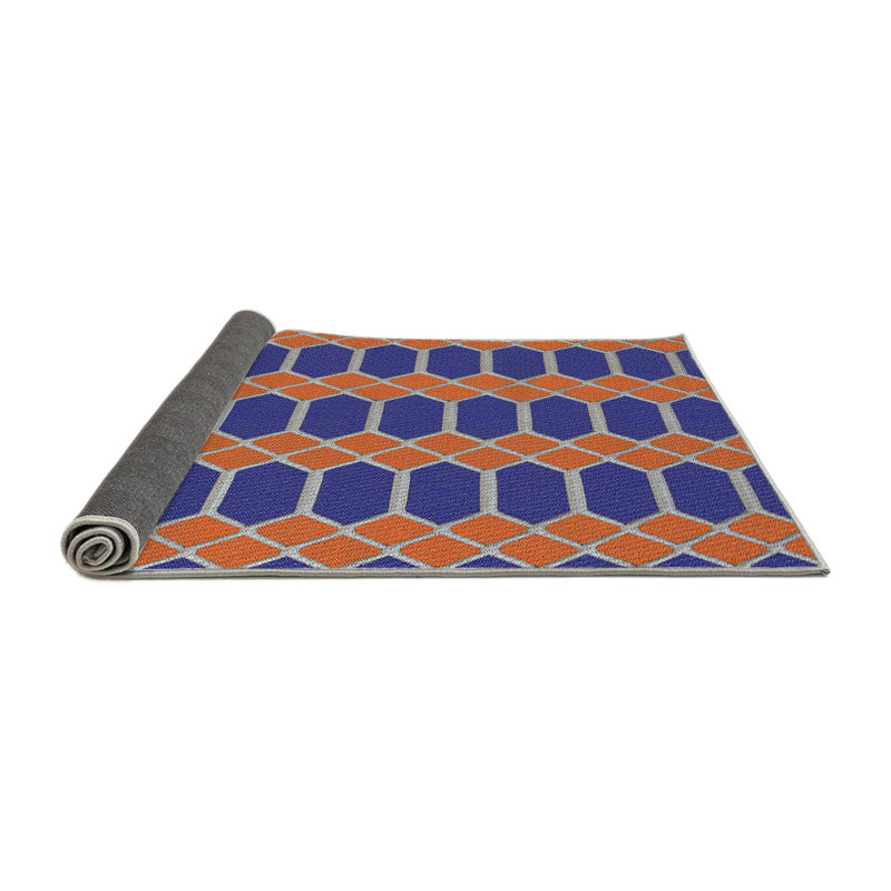 Tapis orange / bleu Katy, Rond 6 pi