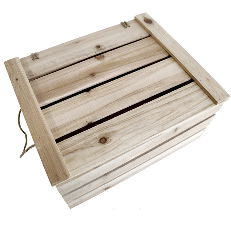 Caisse en bois, Bois naturel, H 7 po x l 12 po x P 9 po