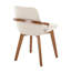Chaise en bambou noyer et tissu crème