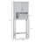 Modern Over The Toilet Storage Cabinet, Double Door Bathroom Organizer With Inner Adjustable Shelf And Open Shelf, Grey