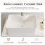 Meuble-lavabo flottant moderne de 36 po avec lavabo vasque, armoire et tiroirs, fixation murale pour petite salle de bain