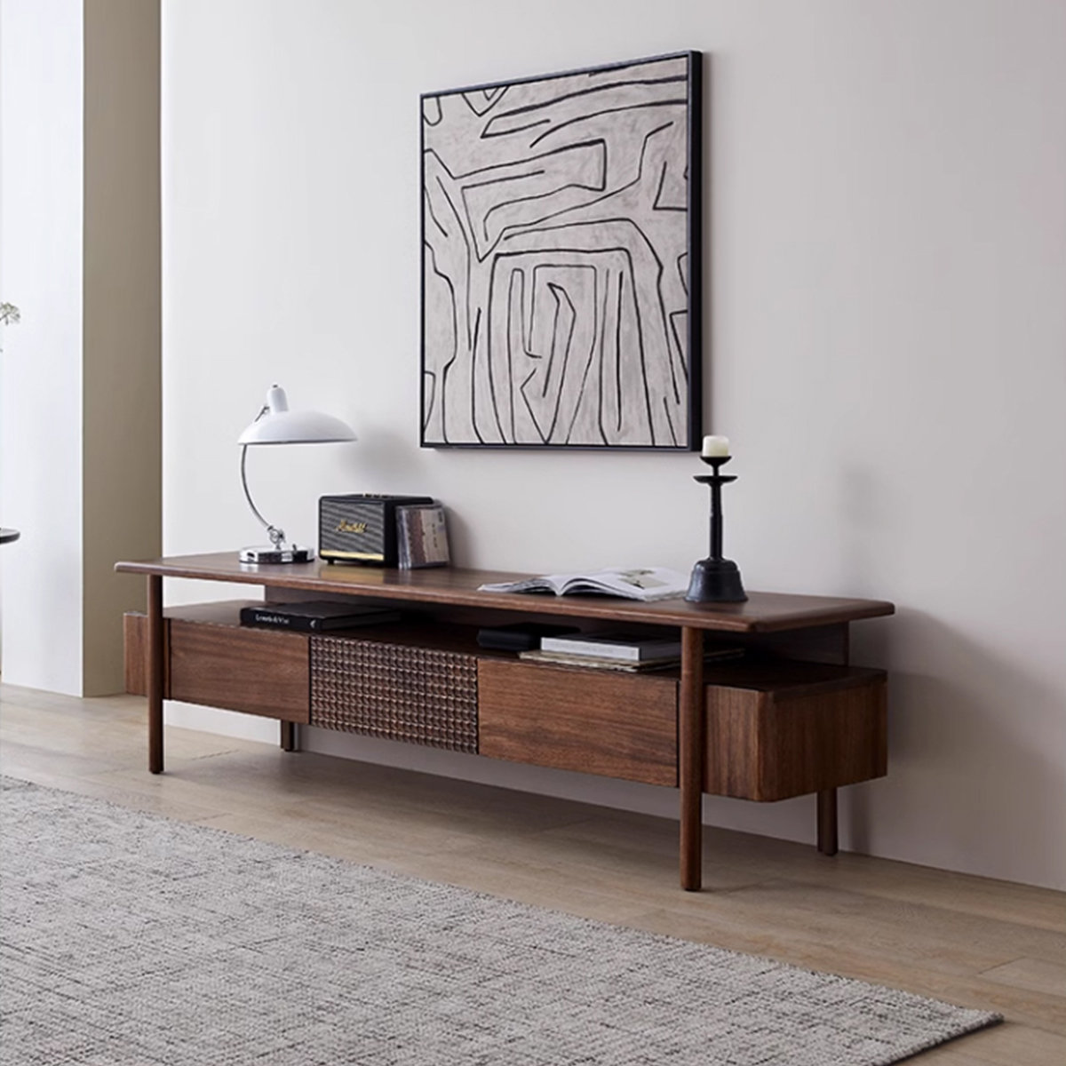 Feel High Pillows 78.74" Brown Standard Solid Wood TV Stands Wayfair