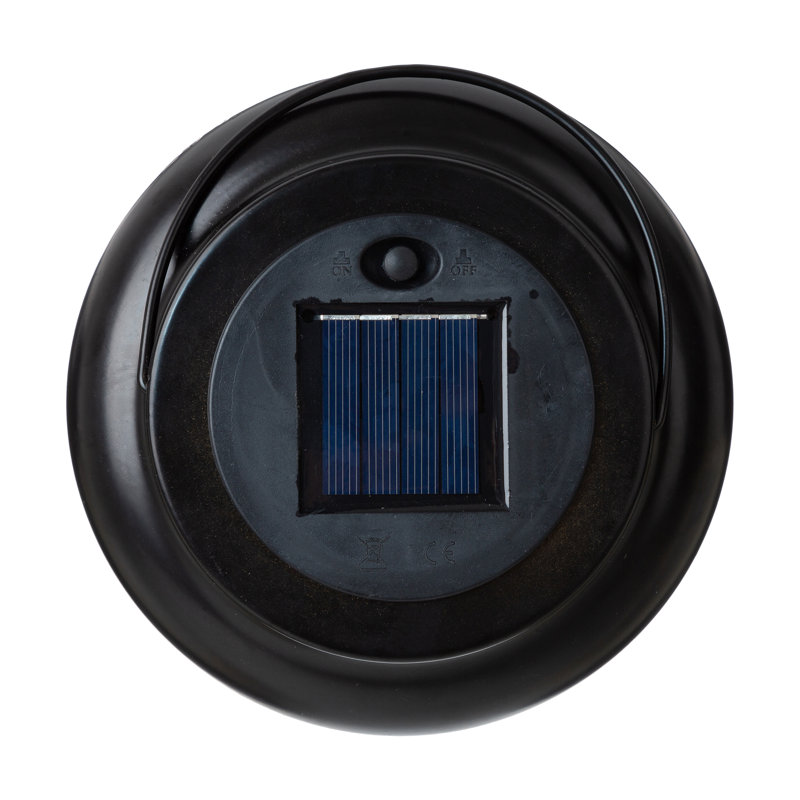 Retro Black Metal Cutout Solar Powered Outdoor Lantern