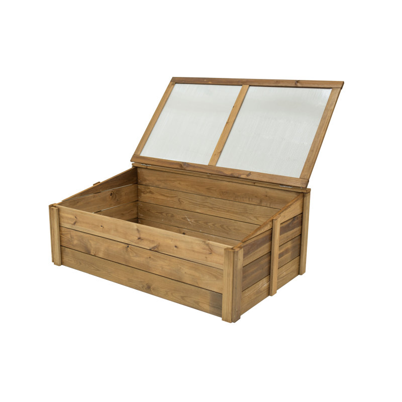 Tierra Garden Wooden Cold Frame 39.4"Wx23.6"Dx15.4"H