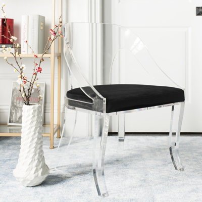 Chaise avec accoudoirs en noir Delfina