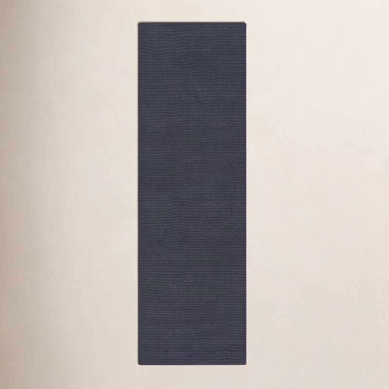 Tapis gris anthracite en laine Crowe, Tapis de couloir 2 pi 6 po x 8 pi