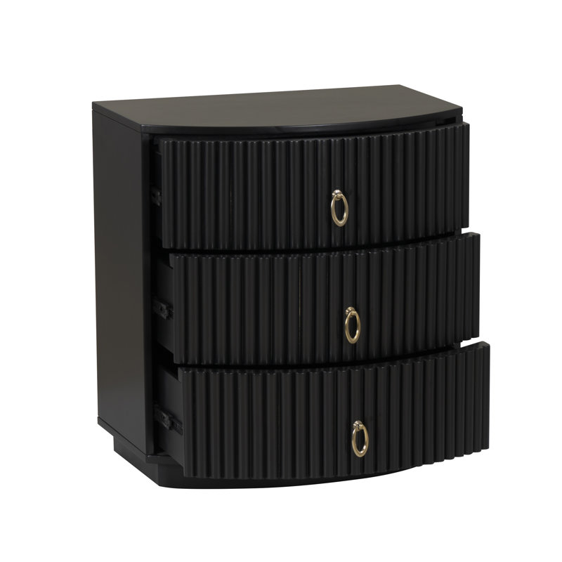 Colborne 3 Drawer Nightstand, Black