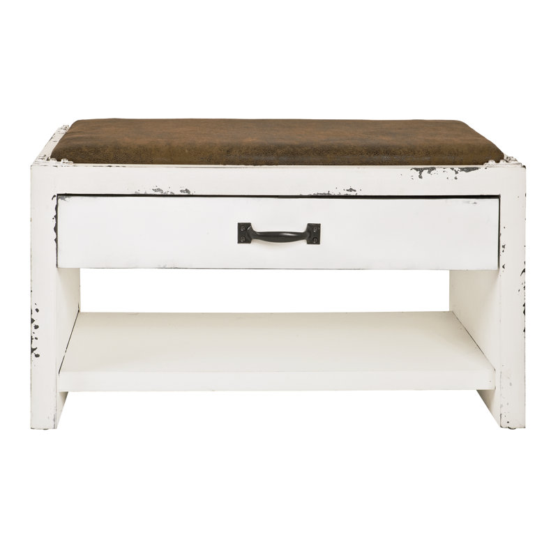 Justice Faux Leather Upholstered Storage Bench