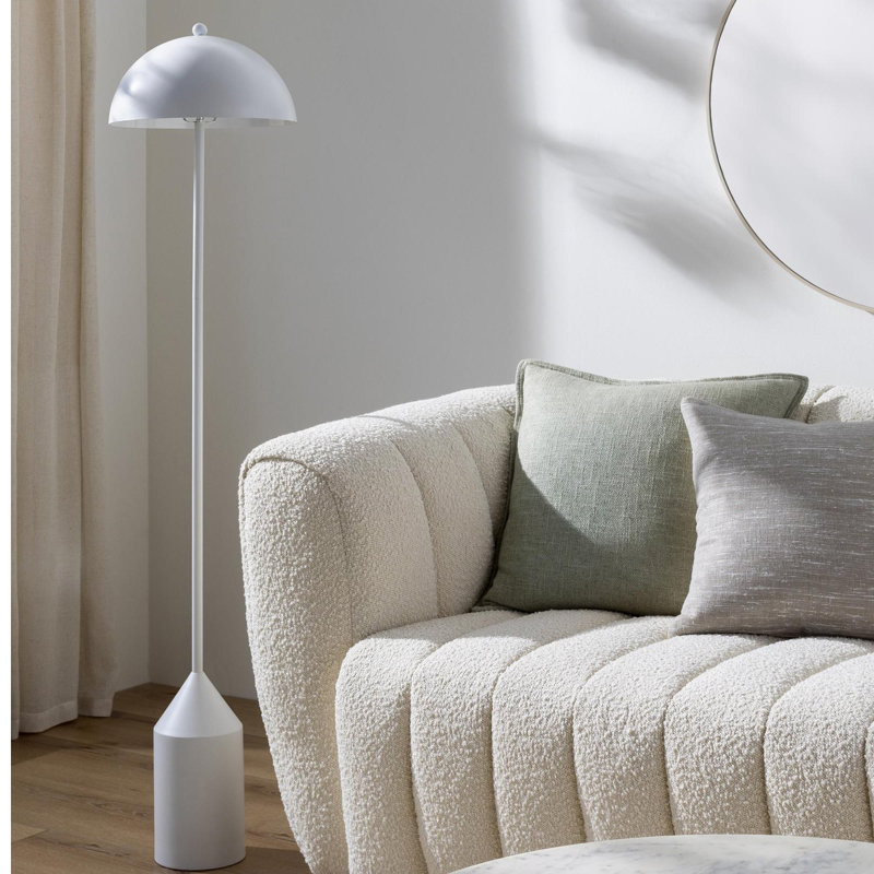 Lampe sur pied 59 po Jemma, Blanc, Blanc