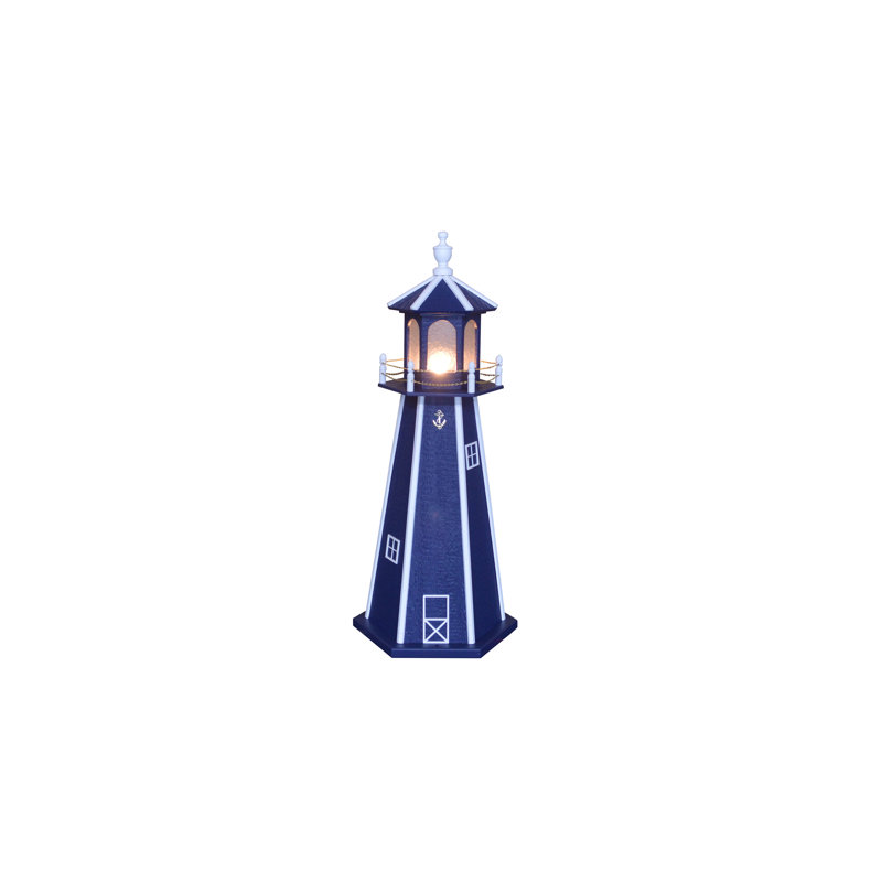 Statue de jardin Baldric, Bleu marine/blanc, H 39 po x l 18 po x P 18 po