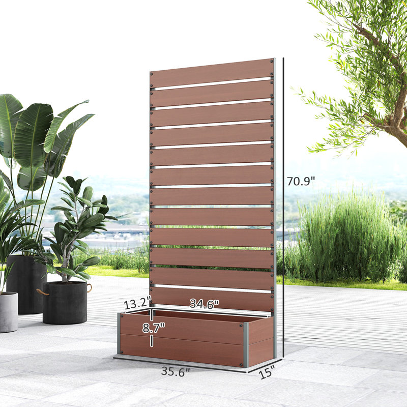 Trellis Planter For Climbing Plants, Raised Garden Bed With Trellis, Planter Box For Outdoor Garden, Light Brown, Light Brown